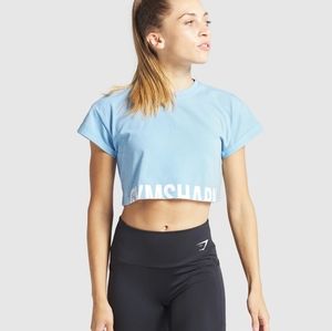 Gymshark Light Blue X-Small Fraction Crop Top